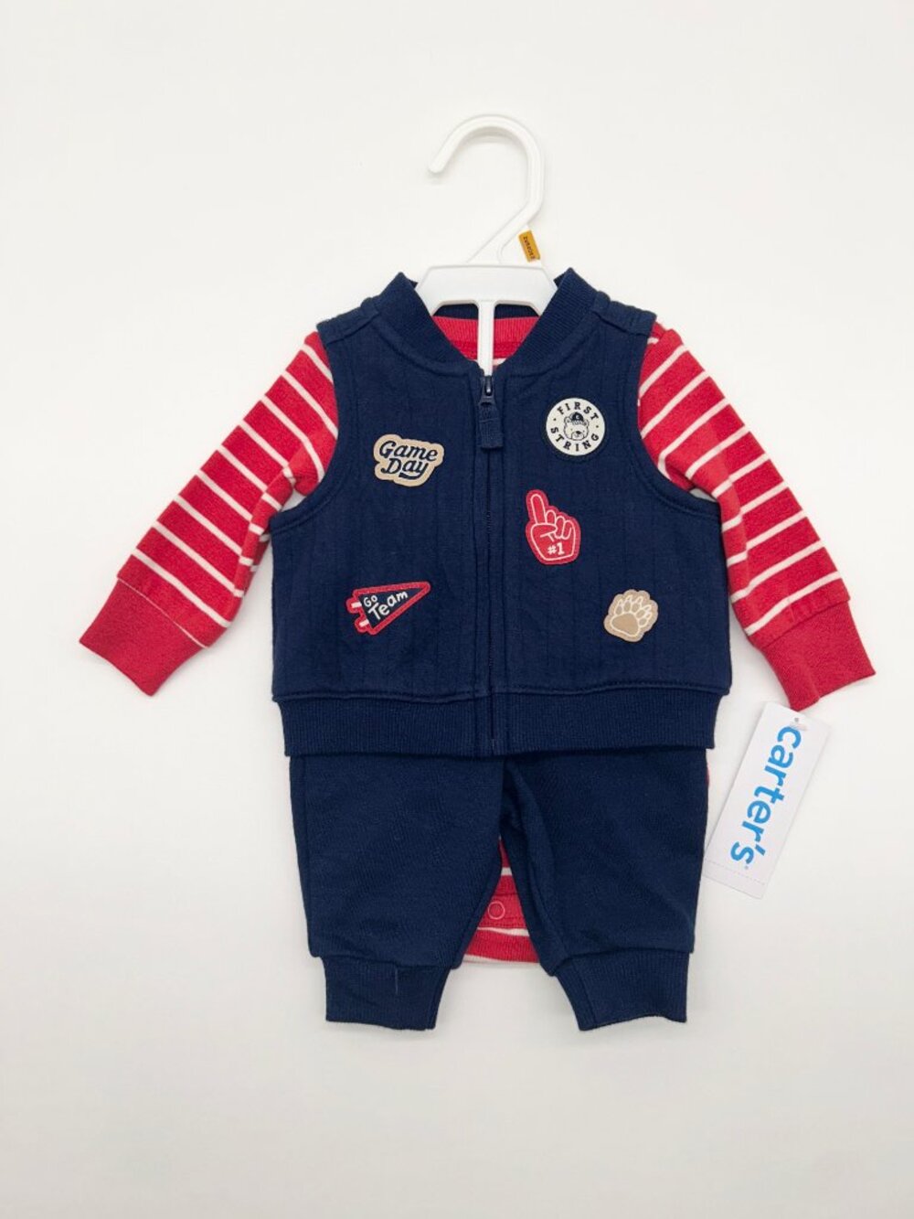 Carter's Boys Newborn Long Sleeve Game Day Outfit Set NWT